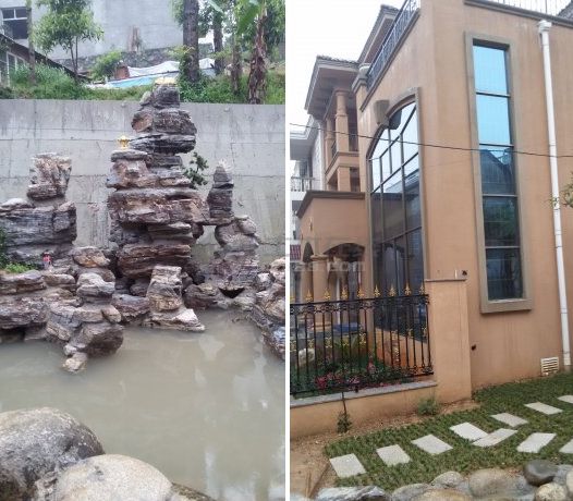 农村三层别墅花50万修建现10万卖不出有假山鱼塘！(图1)