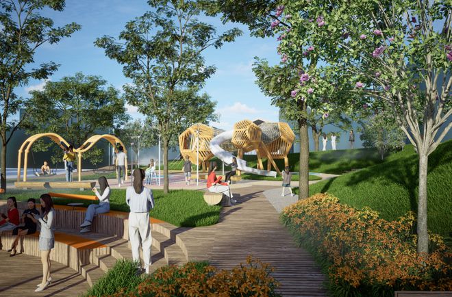 “五园”“十二景”····怡心湖片区三江公园设计方案公布！(图1)