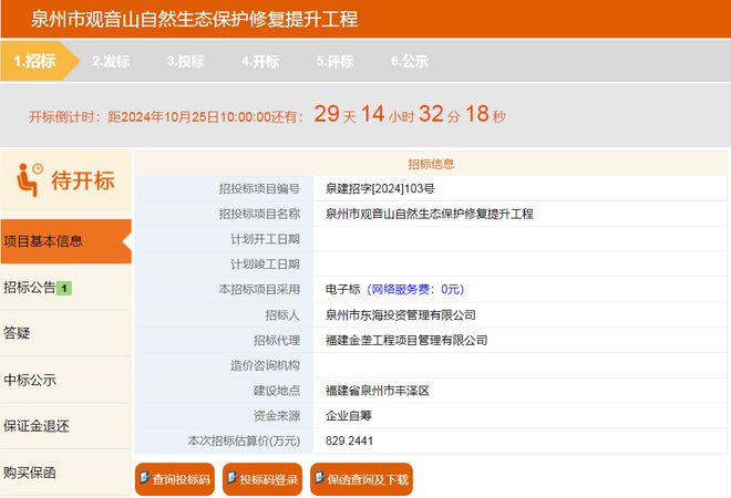 总面积约2000亩！泉州市区这一片启动施工招标观音山公园来了！(图1)