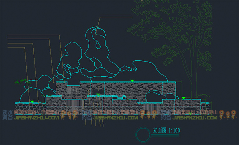 仿真假山施工图cad免费－北京厂家(图3)