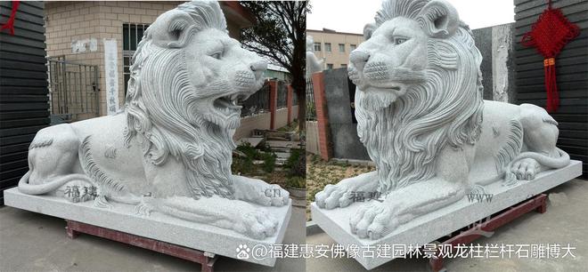 石狮子在庭院设计中的搭配方法(图3)