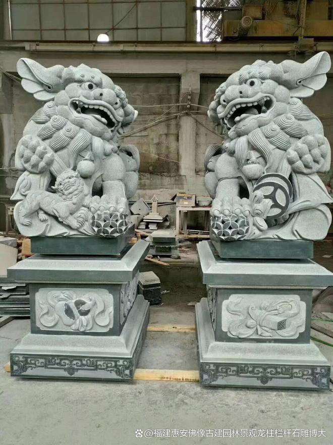 石狮子在庭院设计中的搭配方法(图5)