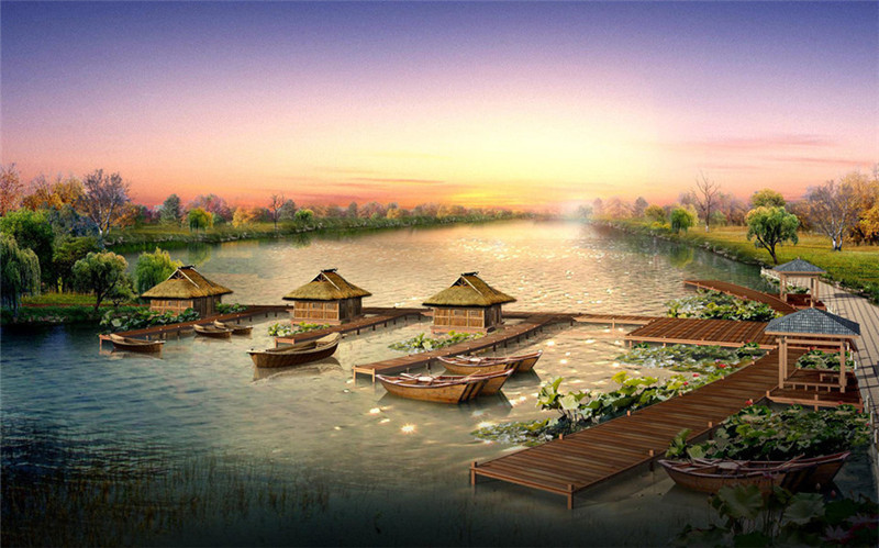 Kaiyun体育网站：中式传统东方园林设计效果图（一）(图1)