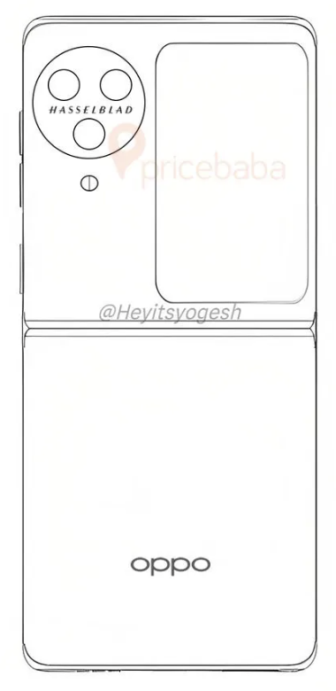 OPPOFindN3Flip可能将配备哈苏三摄镜头设计线稿图全面曝光(图3)